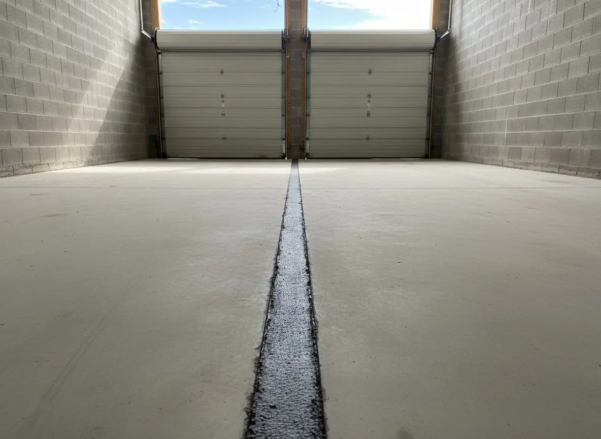 Cracked garage slab evaluation in LeRoy