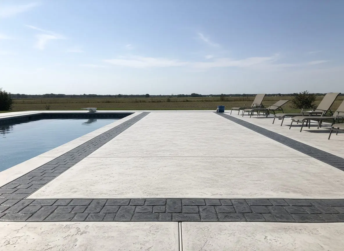 Multi-color stamped pool deck in Heyworth