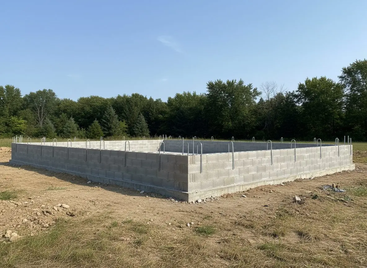 Three-car garage foundation in LeRoy